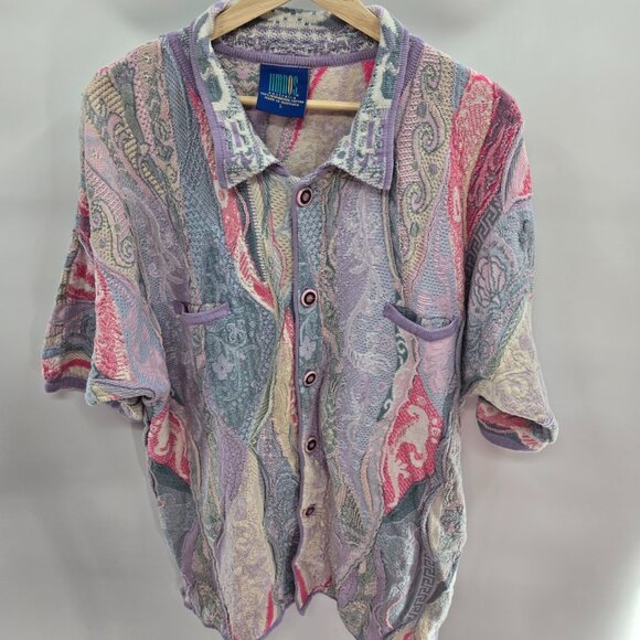 Limnos Pastel 100% Mercerised Cotton Open Australian Textured Sweater Large - Picture 1 of 15